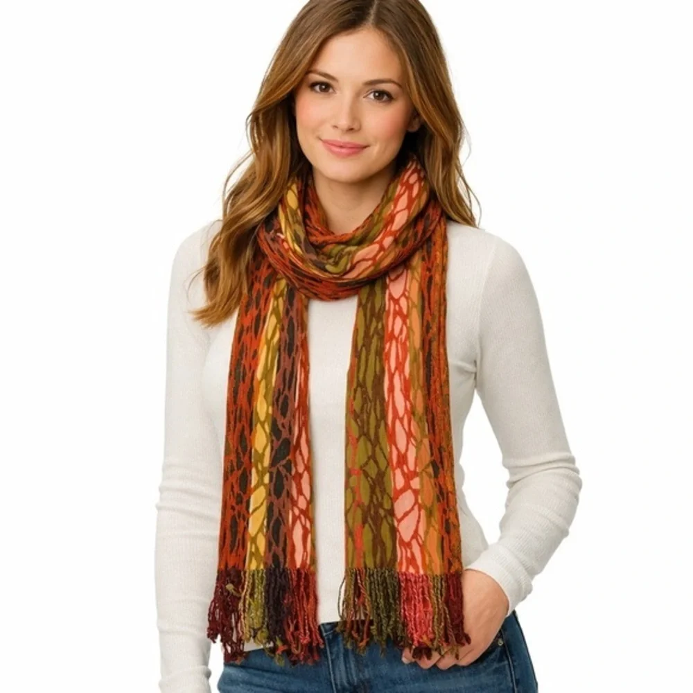 Tolani NWOT Colorful Striped Scarf
